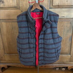 Burkman Bros Men's Gray Striped Wool Vest Fully Lined